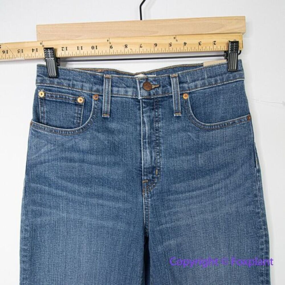 New! Madewelll Slim Wide-Leg Jeans in‎ Crownridge Wash: Raw-Hem Edition, size 27 - Picture 5 of 16